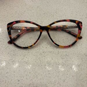 Black and Pink Cat-Eye Glasses